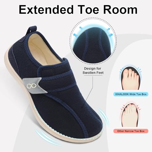 XIHALOOK Womens Slippers Wide Diabetic Shoes with Adjustable Strap for Diabetic Swollen Feet Outdoor Indoor Walking Shoes2