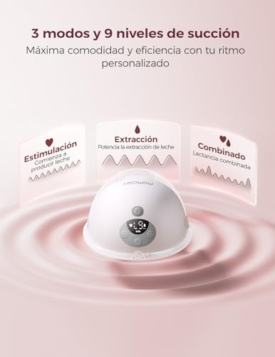 Momcozy M5 Smart extrator de leite elétrico portátil com controlo por app, extrator de leite materno sem fio, 3 modos e 9 níveis de sucção, livre de BPA, leve, funil de 24 mm
