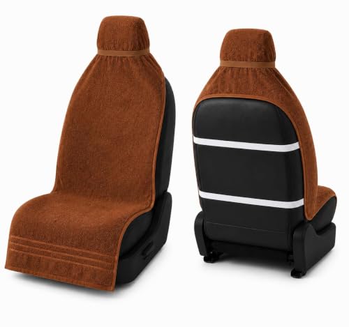 Image of ROMAN HOME Car & Office Chair Towel with 2 Tie Knots| Super Soft 400 GSM (2, car browen)