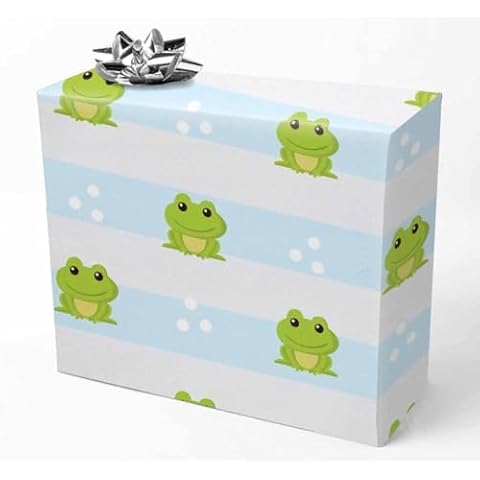 Sepmxagt Cute Frog Background Birthday Gift Wrapping Paper for Family Boys Girls, Beautiful Gift Tissue Paper for Christmas Wedding Baby Shower 58"x 23" Gift Paper 1 Roll Cover