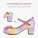 LAURMOSA Little Girl High Heels Toddler Girls Princess Dress Shoes Kids Rainbow Heels Sparkly Shoes Size 4 Kids Wedding Party Princess Dress Fancy Pumps with Bow(L1036SeRainbow 4)