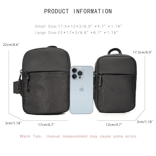 UnisexAdult Small Crossbody Messenger Bag Durable Crossbody Backpack daypack for Men Women(BLACK)4