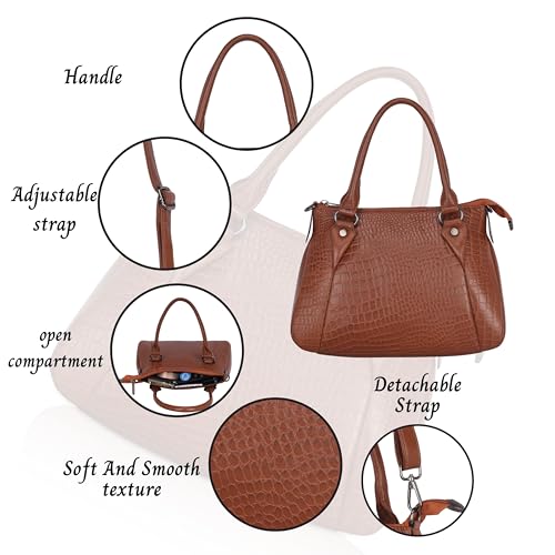 Image of DORPER MONEY Hill Full-Grain Durable Leather Top-Handle satchel Tote Handbags & Shoulder Sling Bags For Women Office Branded Stylish Latest