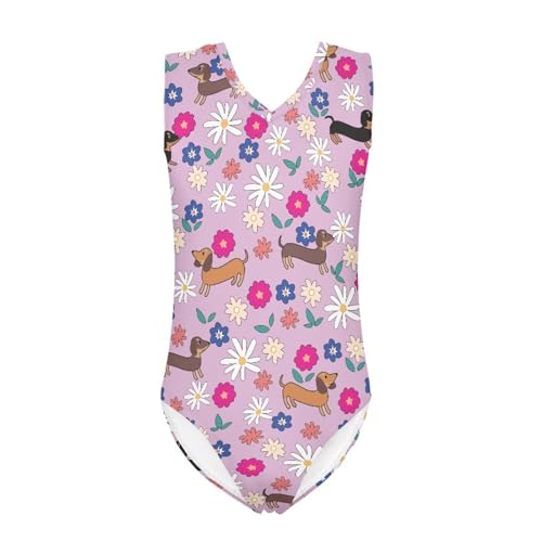 Image of Swimsuits for Girls 3-14 Summer Kids Bathing Suits Gymnastics Leotards One Piece Swimwear