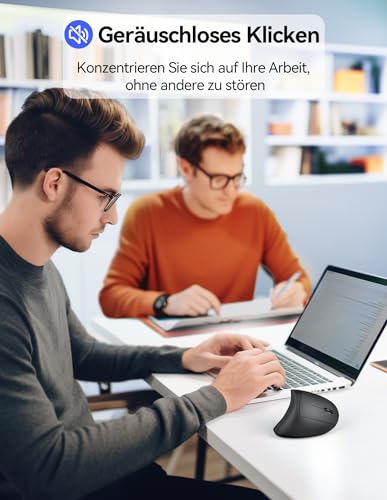 Image of TECKNET Ergonomic Mouse Wireless, 2.4G USB Optical Vertical Mouse Ergonomic with Charging Cable, 800 /1600 /2400 /3200 /4800 DPI, Quiet Wireless Vertical Mouse with 6 Buttons for Windows and Mac OS