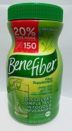 Benefiber Suplemento de fibra 100% natural - 150 porciones 21.16 oz 21.2 oz sin azúcar