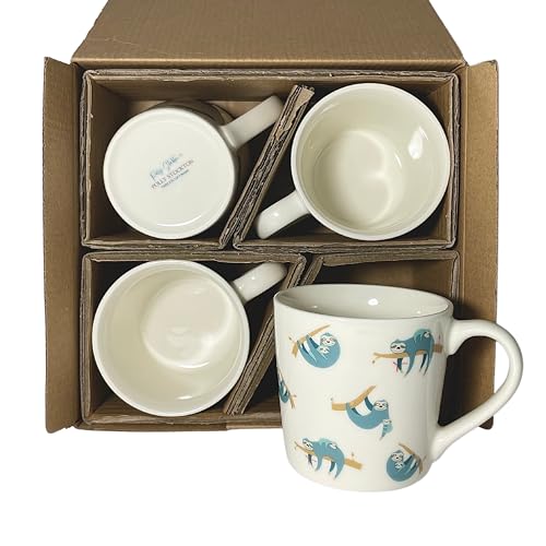 Polly Stockton Swing Sloths Mugs, Ceramic Coffee & Tea Mugs with Charming Animal Design. Tasteful Everyday Homeware - Image 2