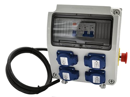Coffret de chantier monophasé IP54 | IK08 | 4 prises NF 2P+T | 50hZ | 16A NF | 250V | 9 modules Cover