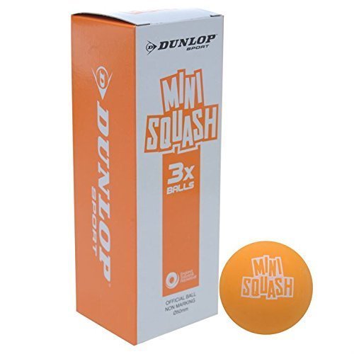 DUNLOP Mini Squash Ball, Orange, 3-Ball Pack