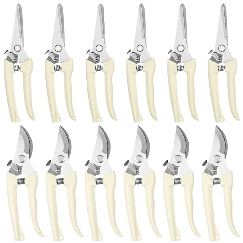 12 Pcs Garden Shears Flower Scissors Pruning Shears Floral Garden Clippers Hand Pruners Branch...