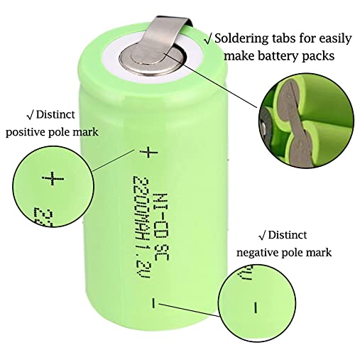 Odstore Ni-Cd Rechargeable Battery Sub C Sc Batteries (Green*20) #TOP2