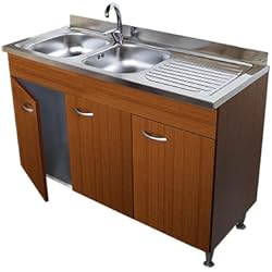 Mueble Fregadero 120 Arredobagno e Cucine Mueble de cocina modular teca de 3 puertas, para fregadero Inox 120 (no incluido)