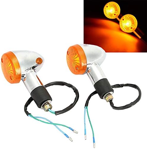 INNOGLOW Motorcycle Turn Signals Light 2PCS Universal Panhead Mini Bullet Blinker Indicator Lamps for Aprilia Ducati Harley Kawasaki Suzuki Yamaha