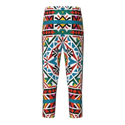 Pajama Pants Pajama Bottoms with Elastic Waistband Sleepwear Lounge Pants, Ethnic Flowers Plaid2