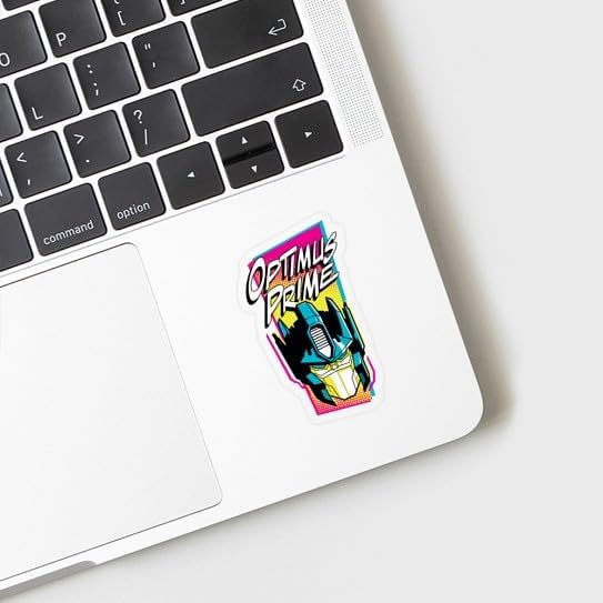 CafePress Transformers Optimus Prime Halftone Gradient Small Die Cut Sticker, 3"x4" Clear