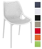 XXL-Bistrostuhl Air kann sowohl im Innenbereich, als auch im Außenbereich genutzt werden. Durch das wetterbeständige Material ist der Stuhl bestens auf der Terrasse und im Garten aufgehoben.