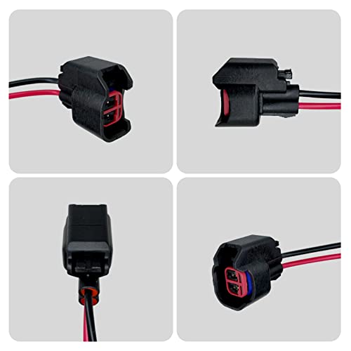 Yonput 1 Pc Ev6 Ev14 Injector Connector With Wire, Standard Motor Products Fuel Injector Connector, Compatible With Most Vehicles (Black) #TOP4