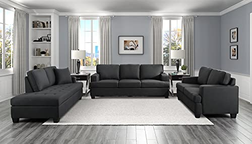 Lexicon Fernleaf Living Room Sofa, Black #TOP1