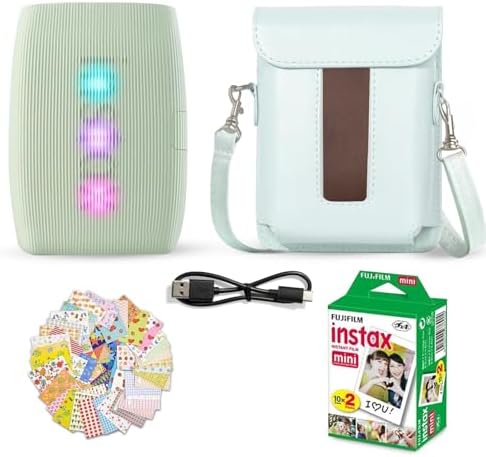 Clear Protective Case For Instax Mini Link 2 - Transparent PVC Bag With Rainbow Shoulder Strap
