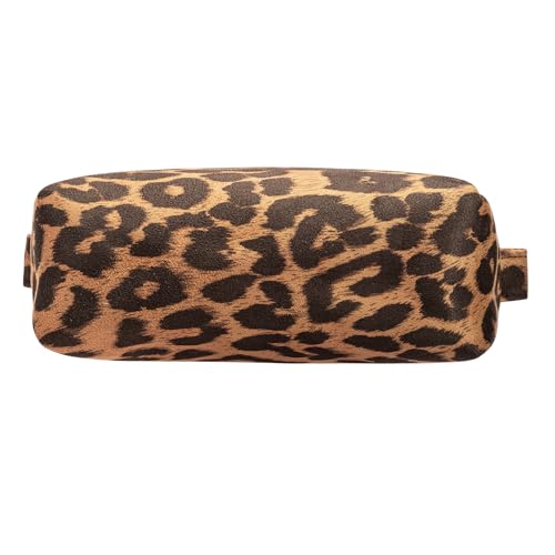 Leopard Print Design Cosmetic bag Makeup bag Soft Toiletry Bag for Women Travel Essentials (Brown)3