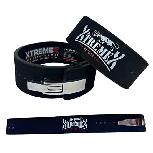 Xtremex 13mm Weightlifting Lever Belt Powerlifting Belt for Men and Women (M, BLACK)