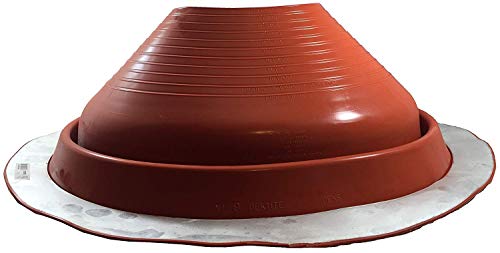 DEKTITE Round Base Metal Roofing Pipe Flashing Boot: #9(DF209RE) RED High Temp Silicone Flexible Pipe Flashing Dektite(for OD Pipe Sizes 10"-18") Metal Roof Jack Pipe Boot-Metal Roof Flashing