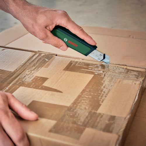 Bosch Abbrechklingen 18mm, 10 Stück (Ersatzklingen für Cuttermesser/Teppichmesser; Hochwertiger SK5-Stahl; Klingengröße 18 mm; 7 Abbrechteile; Etui zur Aufbewahrung)