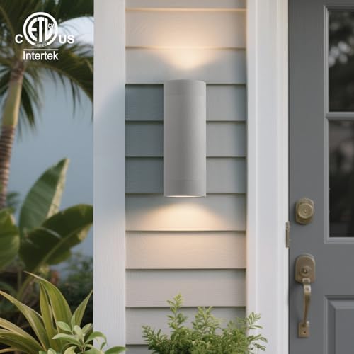 Image of mirrea 14 inch Modern Outdoor Porch Light in 2 Lights, Matte Gray, 2 Pack