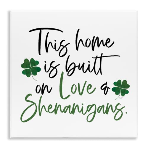Lucky Clover Calligraphy Quote, 12 x 12 Inch Mounted Print on Wall Plaque