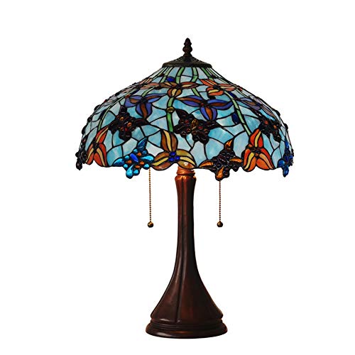 SUYING Salon Chambre Lampe Décoration 16 Pouces rétro européenne Art Table Lamp Papillon Bleu à la Main Lampe Salon Chambre Lampe de Chevet