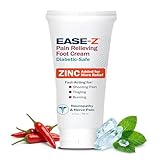 Diabetics' Pain Relieving Foot Cream. Extra-strength Pain Cream gives Neuropathy Pain Relief, Reducing Burning, Shooting Pain, Tingling, and Numbness. Actives of Capsaicin, Menthol, & Zinc. 3.0 oz.