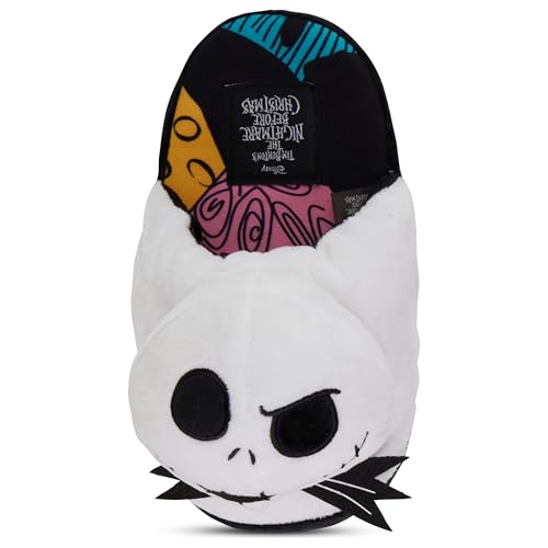 Disney Ladies Nightmare Before Christmas Slippers - Ladies Classic Jack Skellington Slip On 3D Plush Slippers Slip On Slides Shoes3