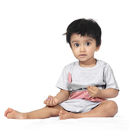 Image of ARIEL Baby Boys & Baby girls Cotton Printed Round Neck Half Sleeve T-shirt & Short Summer Clothing Sets
