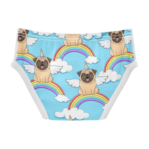 ODAWA Cute Pug RainbowUnicorn Cotton Underwear, Tag-Free Comfort Boys Underwear 2T2