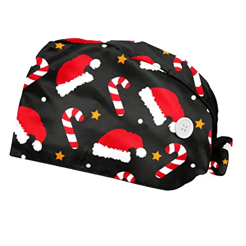 JDEZ 2PCS Chapeaux bouffants de Noël rouge mixtes pour le travail