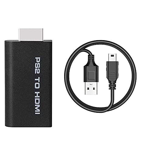iestar PS2専用HDMI接続コネクター PS2 toHDMI 変換アダプターHDMI出力 携帯便利, 1M HDMIケーブル付き+1M ハイスピードUSBケーブル+日本語取扱説明書付き