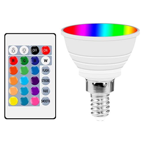 Itonash E14 LED Colour Changing Bulb, Multi Color E14 RGB Light Remote Control, 16 Color Changing 85-265V for Home Dec (9x5x5cm)