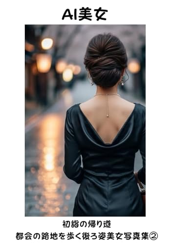 初詣の帰り道 都会の路地を歩く後ろ姿美女写真集②