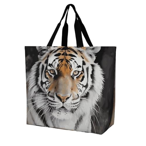Tiger Shoulder Tote Bag, Casual Shopping Bags Handbag Large Shoulder Bag for Work Beach Travel And Grocery Bags