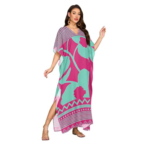Caftan hawaïen idéal pour la plage et le resort look fleuri et exotique