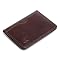 FOXHACKLE Men's Minimalist Leather Wallet - Slim RFID Blocking Card Holder With Pull Strap (Hunter Red)