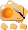 Set de 2 Tablas de Cortar Pequeñas de Bambú para Cocina, 8.6" x 6", Tablas de Embutidos de Madera Mini, Ligeras, No Tóxicas, para Servir, Camping, Fruta, Limón, Sándwich, Queso 2