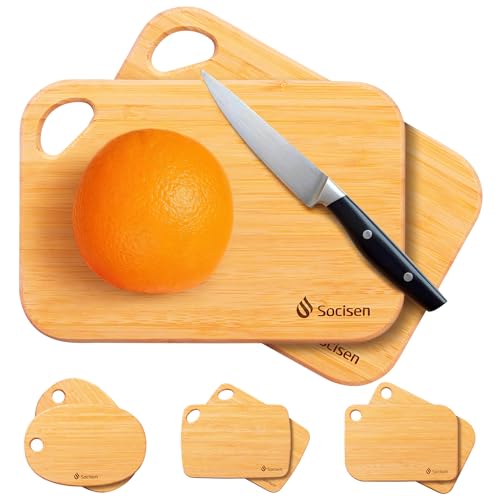 2 Pack Small Bamboo Wood Cutting Board for Kitchen 8.6' x 6' Mini Wooden Charcuterie Boards...
