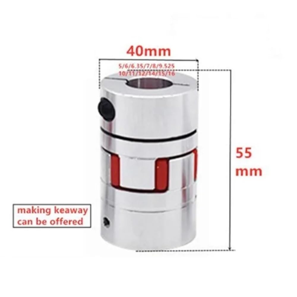 1 Unidad de acoplador Flexible Eje Aluminio D40L55 40x55mm for Tornillo Bola Motor(8mm to 19mm)