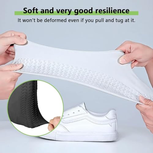 Fonyiunce 2 Paar wasserdichte Überschuhe aus Silikon,Silikonschuhe zum Überziehen,Wiederverwendbare wasserdichte Überschuhe,Geeignet für Regen,Schnee,Wüstenstrand,Größe L (Schwarz/Weiß)