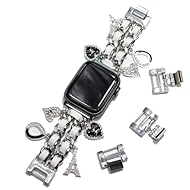 【全機種対応】対応機種：Apple Watch Series 11 , 10 , 9 , 8 , 7 , 6 , 5 , 4 , SE ,Ultra 3.2.1 /サイズ：40 . 41 . 42 . 44 . 45 .46 . 49mm対応 / ご希望のサイズをお選びください。/ 輸送用保護ボックスに入れお届けします。箱のデザインは製造時期により異なります。※アップルウォッチ本体は付属しません。 【高級感溢れるバンドで華やかに】動くたびにチャームとブレスレットが輝き、適度な重みが高級感を演出。...