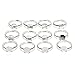 Maggie 100PCS 8mm Silver Plated Adjustable Flat Ring Base Blank Jewelry Findings
