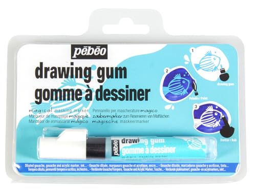Pebeo MAGIC! Drawing Gum Marker for Kids, Masking Fluid, 4 mm