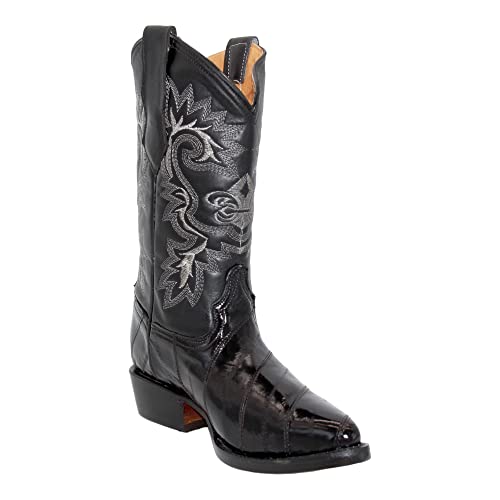 Men's Genuine EEL Skin J Toe Leather Cowboy Boots