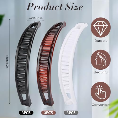 Set de 9 pinzas banana para cabello miniatura 3